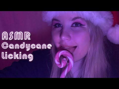 ASMR Candy Cane Licking (Mouth Sounds)
