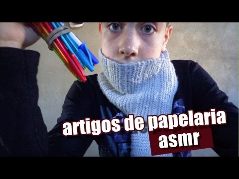 ASMR Roleplay: ARTIGOS DE PAPELARIA (Vídeo para relaxar e dar sono/To relax and to sleep)
