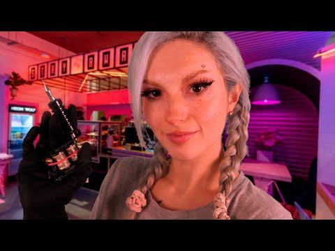 ASMR at the Tattoo Shop | Tattooing Your Face!