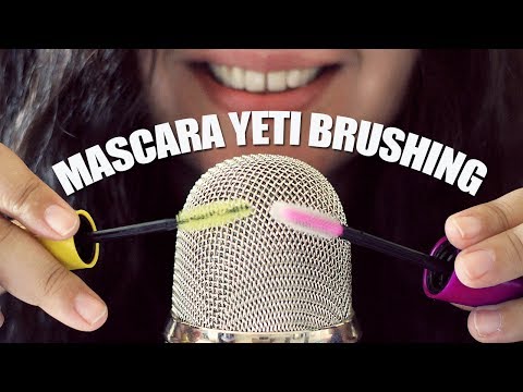 ASMR YETI EAR BRUSHING with Mascara Wands (No Talking)