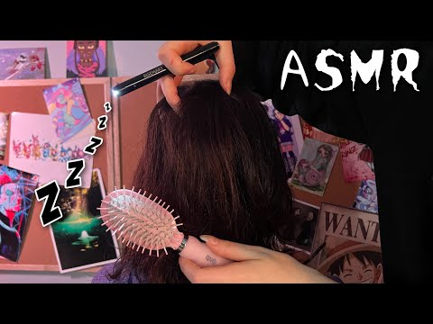 ASMR | Real person hair play ( scalp massage, hair brushing, lice check, braiding + )