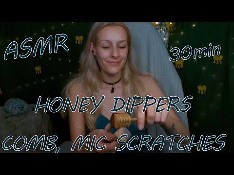 ASMR| Honey Dippers, Comb & Mic Scratches to cure your tingle immunity