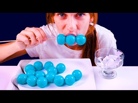 ASMR MOST POPULAR JELLY CANDY BLUE BALLS VS ONE TWO THREE CHALLENGE EATING SOUNDS/MUKBANG