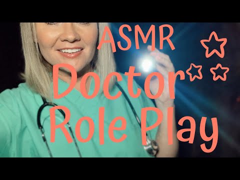 ASMR Doctor Role Play , Latex Gloves, Light Triggers, Soft Spoken and Hand Movements