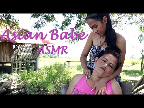ASMR Relaxing Tickle Massage for the Queen! (Head to Shoulder Massage in the Village with Mom!)