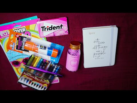 JOURNALING STICKERS DECORATING MINI JOURNAL ASMR TRIDENT CHEWING GUM SOUNDS