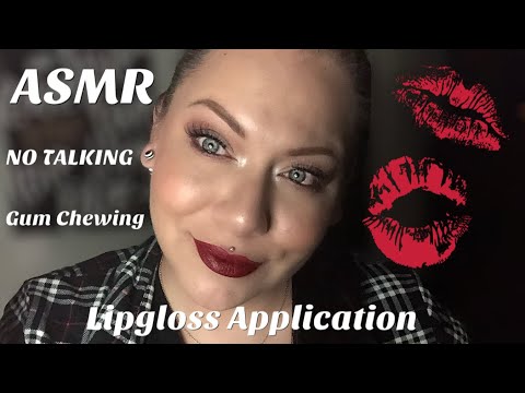 [ASMR] Lipgloss Application #3 | No Talking | Gum Chewing