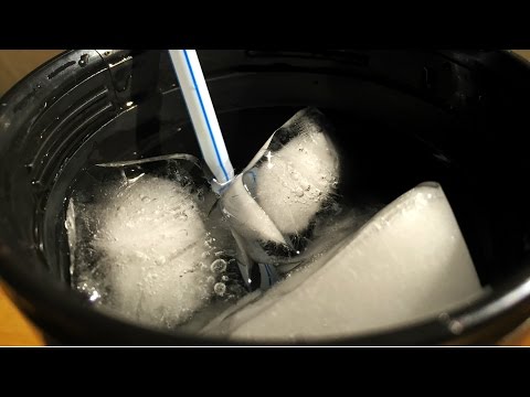ASMR Fizzy Drink with Ice Cubes Sounds