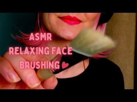 ASMR Brushing Your Face (face touching, brush sounds) 💭
