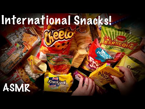ASMR Trying Snacks from International Market! (Whispered only) Chewing sounds~Intense crinkles!