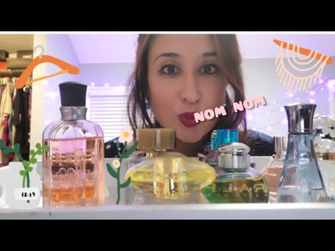 ASMR Perfume Collection/Roleplay/Tapping/Bottle Cap Sounds/Gum Chewing