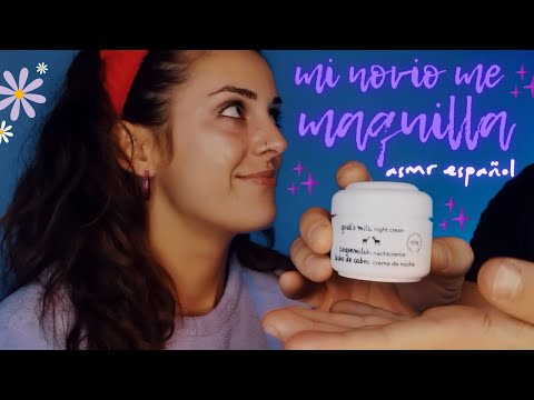 MI NOVIO ME MAQUILLA | BF does my make up | + me desmaquillo | ASMR Español