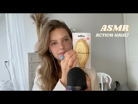 ASMR Action haul! (tapping, whispering, scratching, hair brushing and moree 💛)