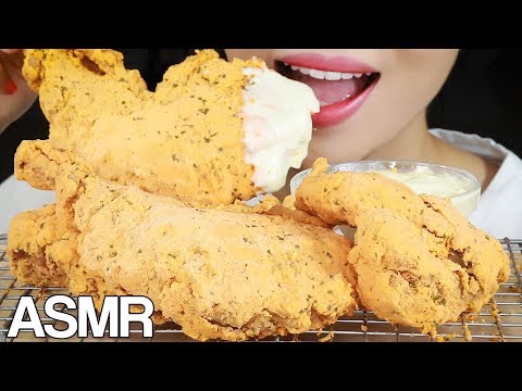 ASMR CHEESE DUSTED FRIED CHICKEN Eating Sounds Mukbang No Talking
