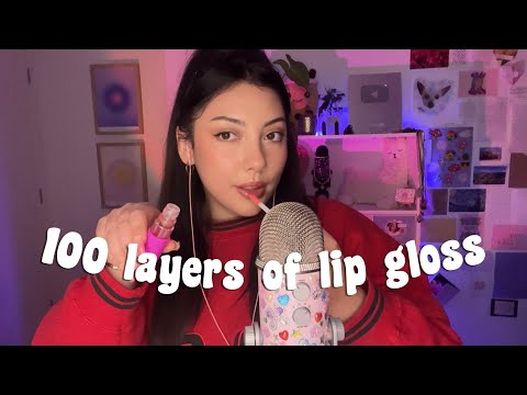 ASMR 100 layers of lip gloss 💋