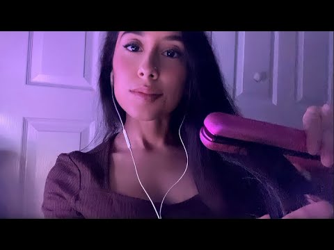 Old School ASMR Sister Straightening Your Hair (WITH HAIR)