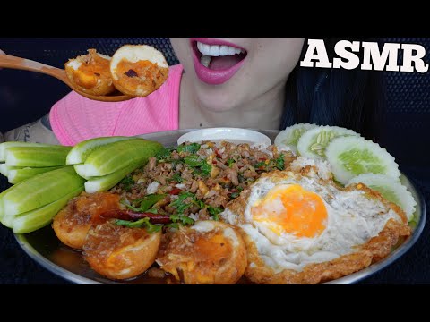 ASMR THAI FOOD *PAD KRA PAW ผัดกระเพรา + EGGS (EATING SOUNDS) NO TALKING | SAS-ASMR