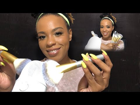 ASMR Mic Brushing (8 DIFFERENT BRUSHES) + Chit Chat - 100 SUBSCRIBERS THANK YOU!