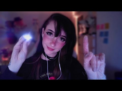 ASMR ☾ cosy Eye Exam to relax you & your eyes 😴 follow the light, look here & gentle touches 💜