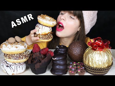 ASMR MOCHA DONUTS, EDIBLE CHOCOLATE BALL & MOUSSE CUPCAKES [one lovely fail] EATING SOUNDS 먹방