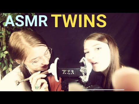 ASMR Sounds ♥ Sisters Playing With Your Ears | Ear Kisses | Mouth Sounds