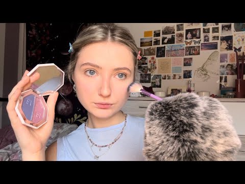 ASMR| doing my own makeup| close to the mic whispers