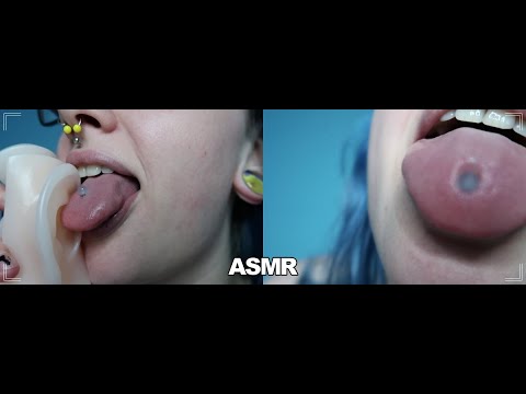 ASMR Silicone Ear Eating & Lens Licking [Mouth Sounds + Visuals] 😝