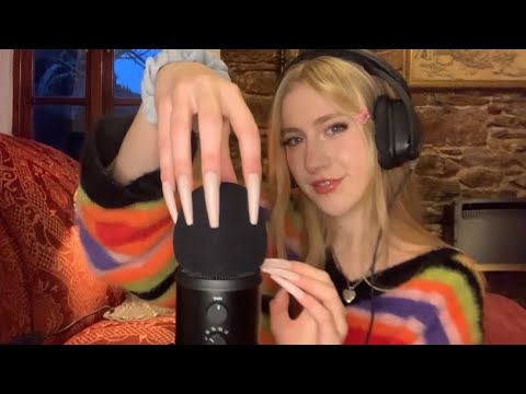 ASMR | EXTRA LONG NAILS mic scratching and tapping | up close attention | NO TALKING