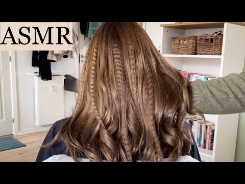 ASMR | 90s inspired hairstyle ✨ Wavy hair with crimped pieces (hair play, hair brushing, no talking)