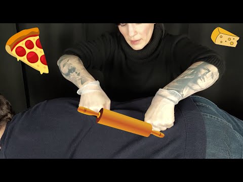 ASMR Tingly Back Story *Making An Invisible Pizza On His Back*