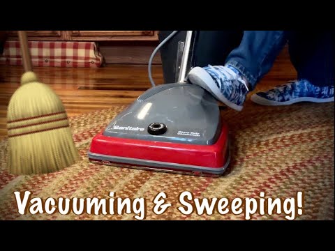 ASMR~Vacuum & Sweep! (Soft spoken Commentary)Tour floors in 100 yr old home. No talking ver tomorrow