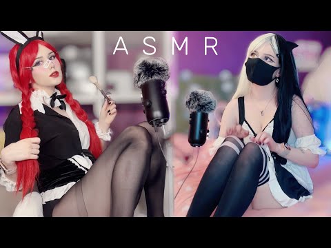 ♡ ASMR Fabric Scratching ♡ Maid & Bunny Dress