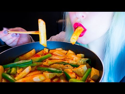 ASMR: Korean Spicy Rice Cake | Chewy Tteokbokki ~ Relaxing Eating Sounds [No Talking | Vegan] 😻