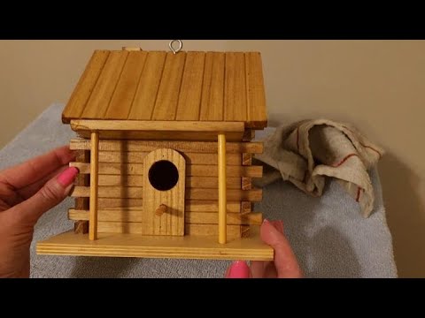 ASMR | Applying Linseed Oil to a Birdhouse Part 3 (Whisper)