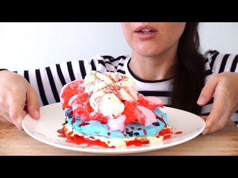 ASMR: Cotton Candy Pancake Stack | Collaboration With Christianna ASMR (Whispered)