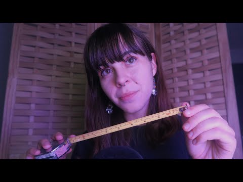 ASMR measuring and sketching your face relaxing personal attention roleplay 🤍