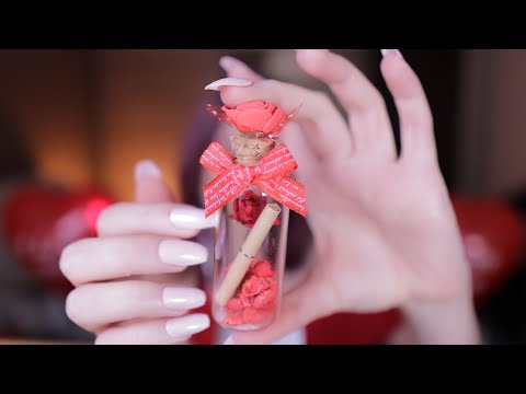 ASMR - Writing You a Valentine's Card 💌 + Writing and Hiding Your Secret Wish in a Tiny Bottle 🤫🌹