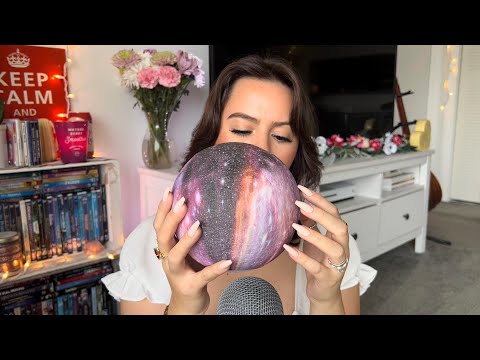 asmr dreamy slow triggers with thunder rolling in the background ☁️💜