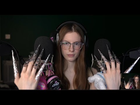 ASMR Triggers With Claws (Hand Movements, Mic Scratching, Mouth Sounds Etc.)