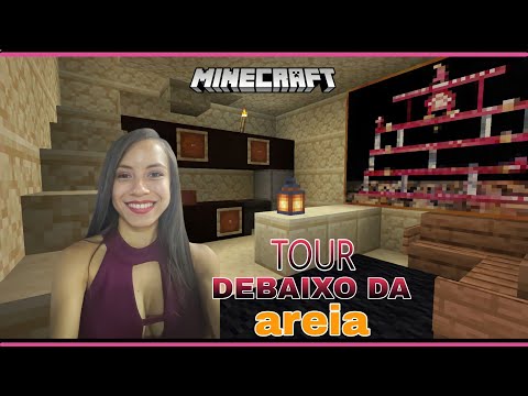 (ASMR PORTUGUÊS) TOUR na Minha MINI CASA Embaixo Da Areia *No Minecraft*