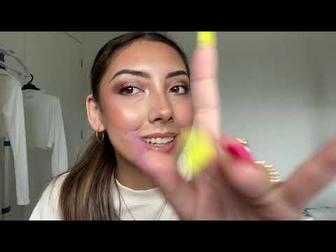 ASMR Nail tapping with extra long nails, hand movements, and mouth sounds | Minimal whispering