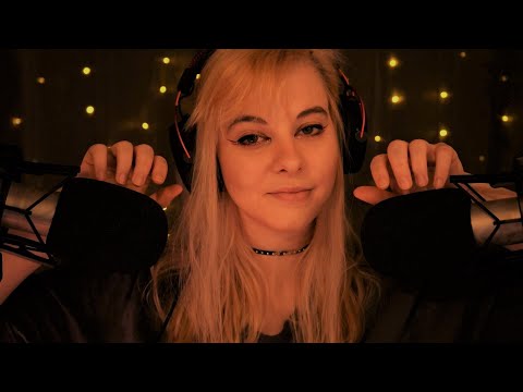 ASMR | extra sensitive whispering & mic scratching - layered fluffy sounds