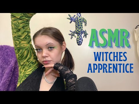 ASMR RP | THE WITCHES APPRENTICE ! Inaudible whispering, Hand movements, Tapping & Page turning🌙 💚 ✨