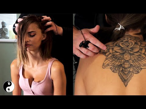 ASMR] Scalp Massage with Tattoo Back Tracing with Soothing Music To Melt You [No Talking]