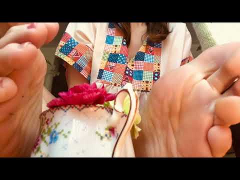 ASMR Bare feet and flowers for you