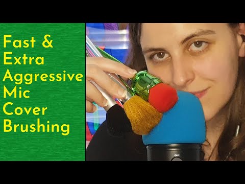 ASMR Fast & Extra Aggressive Mic Cover Brushing With 3 Different Brushes - No Talking, Loopable