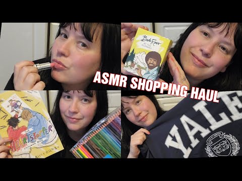 ASMR Whispered Shopping Haul.. shoes.. clothes.. books. .arts and crafts make up etc Tingly Triggers