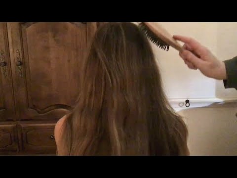 Relaxing Hair Brushing Before Bed - Real Person ASMR Hair Brushing, No Talking
