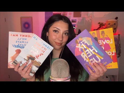 ASMR book triggers 📚💗 ~tapping, tracing & whispering (haul) ~