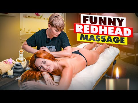 HOW SHE CAN FOLD HER TOES🤣! FUNNY LEG MASSAGE FOR REDHEAD GIRL ALENA!